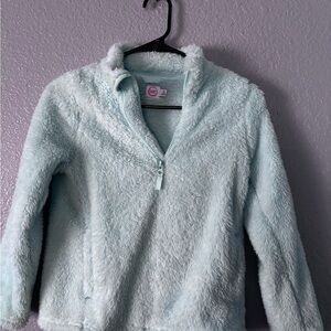 Light Blue Fuzzy Quarter-Zip Pullover sz 7
